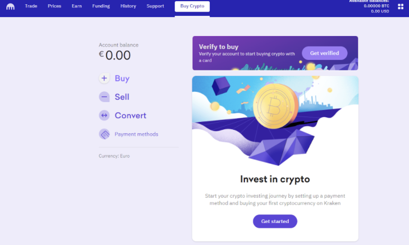 Buy crypto on Kraken
